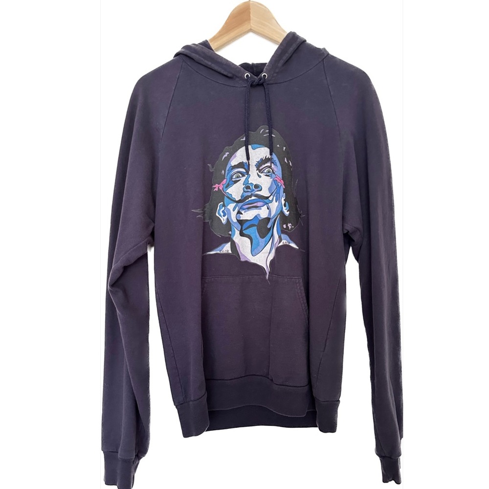 California Fleece by American Apparel Navy Blue Graphic Hoodie